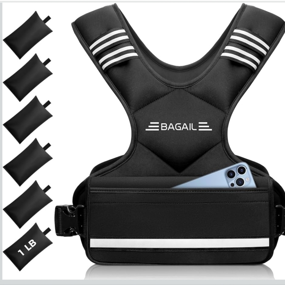 BAGAIL Adjustable Weighted Vest, 12-20lb/Rucking Vest Women & Men with 6 Weights